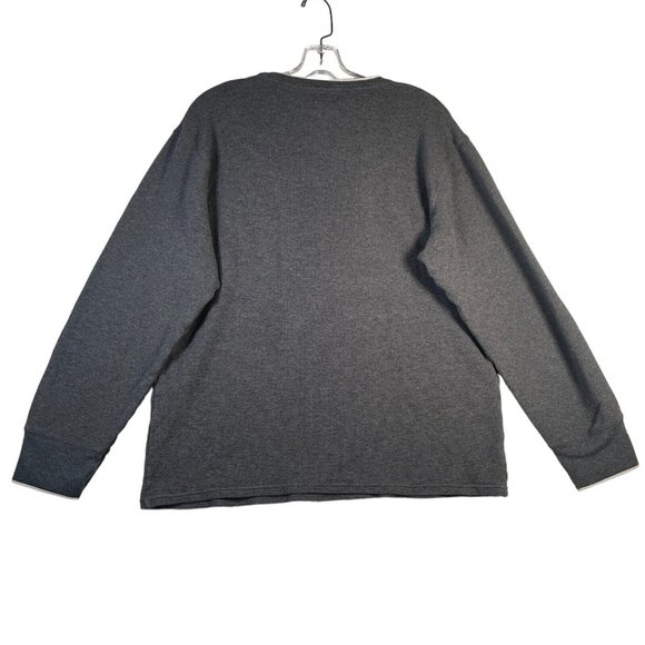 Polo Ralph Lauren Mens Thermal Shirt 2XL Gray V Neck Long Sleeve Pullover Logo - Picture 3 of 8